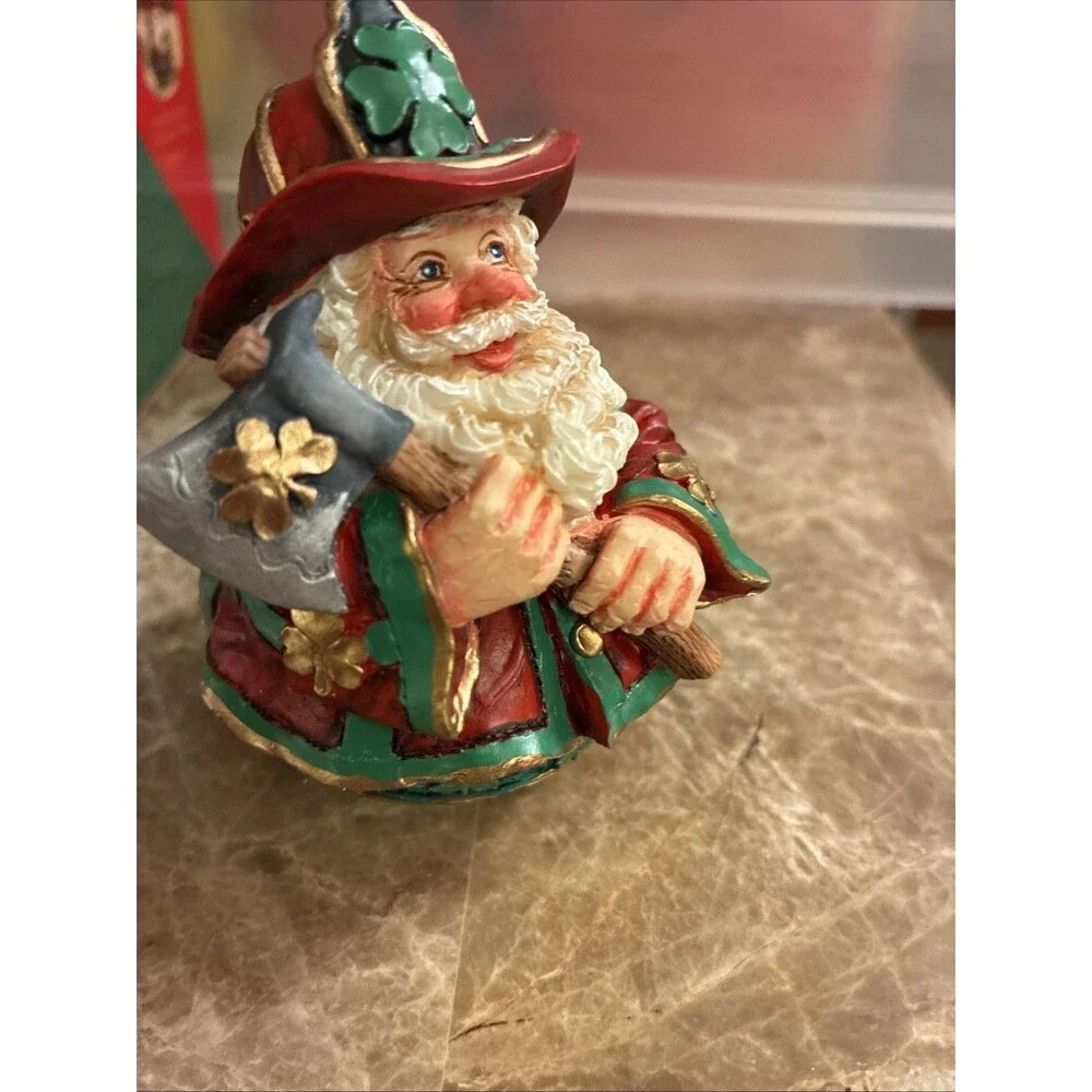 Crinkle Claus Irish Santa Fireman Axe w Fire Extinguisher 2001 Possible Dreams